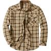 imageFlygo Mens Flannel Shirts Pearl Snap Long Sleeve Checkered Western Cowboy Brushed Plaid Regular Fit ShirtKhaki