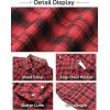 imageFlygo Mens Flannel Shirts Pearl Snap Long Sleeve Checkered Western Cowboy Brushed Plaid Regular Fit ShirtRed