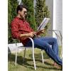 imageFlygo Mens Flannel Shirts Pearl Snap Long Sleeve Checkered Western Cowboy Brushed Plaid Regular Fit ShirtRed