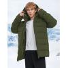 imageFlygo Mens Hooded Puffer Jacket Insulated Winter Waterproof Warm Coat Zipper Down Quilted JacketsArmy Green