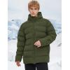 imageFlygo Mens Hooded Puffer Jacket Insulated Winter Waterproof Warm Coat Zipper Down Quilted JacketsArmy Green