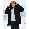 imageFlygo Mens Hooded Puffer Jacket Insulated Winter Waterproof Warm Coat Zipper Down Quilted JacketsBlack