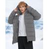 imageFlygo Mens Hooded Puffer Jacket Insulated Winter Waterproof Warm Coat Zipper Down Quilted JacketsDarkgrey