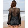 imageFlygo Swimsuit Coverup for Women Crochet Beach Cover Ups Summer Bathing Suit Cover Up Knit Beach Dress Vacation OutfitsBlack