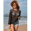 imageFlygo Swimsuit Coverup for Women Crochet Beach Cover Ups Summer Bathing Suit Cover Up Knit Beach Dress Vacation OutfitsBlack
