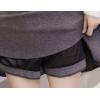 imageFlygo Womens High Waist ALine Flared Pleated Swing Wool Mini Skirt SkortGrey