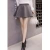 imageFlygo Womens High Waist ALine Flared Pleated Swing Wool Mini Skirt SkortGrey