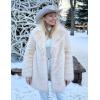imageFlygo Womens Long Faux Fur Coats Fluffy Faux Fur Jacket Long Sleeve Lapel Furry Coats Fuzzy Winter JacketBeige