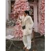 imageFlygo Womens Long Faux Fur Coats Fluffy Faux Fur Jacket Long Sleeve Lapel Furry Coats Fuzzy Winter JacketBeige