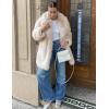 imageFlygo Womens Long Faux Fur Coats Fluffy Faux Fur Jacket Long Sleeve Lapel Furry Coats Fuzzy Winter JacketBeige