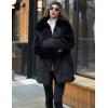 imageFlygo Womens Long Faux Fur Coats Fluffy Faux Fur Jacket Long Sleeve Lapel Furry Coats Fuzzy Winter JacketBlack