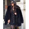 imageFlygo Womens Long Faux Fur Coats Fluffy Faux Fur Jacket Long Sleeve Lapel Furry Coats Fuzzy Winter JacketBlack