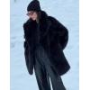 imageFlygo Womens Long Faux Fur Coats Fluffy Faux Fur Jacket Long Sleeve Lapel Furry Coats Fuzzy Winter JacketBlack