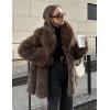 imageFlygo Womens Long Faux Fur Coats Fluffy Faux Fur Jacket Long Sleeve Lapel Furry Coats Fuzzy Winter JacketBrown