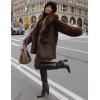 imageFlygo Womens Long Faux Fur Coats Fluffy Faux Fur Jacket Long Sleeve Lapel Furry Coats Fuzzy Winter JacketBrown