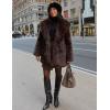 imageFlygo Womens Long Faux Fur Coats Fluffy Faux Fur Jacket Long Sleeve Lapel Furry Coats Fuzzy Winter JacketBrown