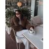 imageFlygo Womens Long Faux Fur Coats Fluffy Faux Fur Jacket Long Sleeve Lapel Furry Coats Fuzzy Winter JacketBrown