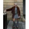 imageFlygo Womens Long Faux Fur Coats Fluffy Faux Fur Jacket Long Sleeve Lapel Furry Coats Fuzzy Winter JacketBrown