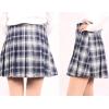 imageFlygo Womens School Uniform Plaid Pleated Skirt Flared Short Skater SkirtsNavy