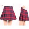 imageFlygo Womens School Uniform Plaid Pleated Skirt Flared Short Skater SkirtsRed