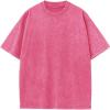 imageFlygo 3 Pack Men Oversized T Shirts Acid Washed Unisex Tee Loose Fit Short Sleeve Casual Streetwear Baggy Basic TopsRose