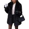 imageFlygo Womens Long Faux Fur Coats Fluffy Faux Fur Jacket Long Sleeve Lapel Furry Coats Fuzzy Winter JacketBlack