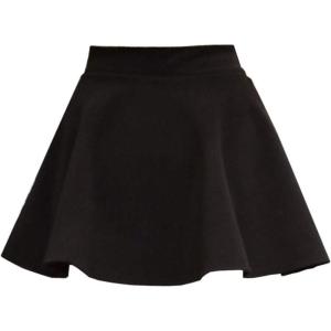 imageFlygo Womens High Waist ALine Flared Pleated Swing Wool Mini Skirt SkortBlack