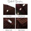imageFlygo Cropped Cardigan Sweaters for Women Long Sleeve Cable Knit Cardigan Open Front Chunky Cardigan Sweaters with PocketsCoffee