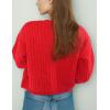 imageFlygo Cropped Cardigan Sweaters for Women Long Sleeve Cable Knit Cardigan Open Front Chunky Cardigan Sweaters with PocketsRed