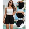 imageFlygo Flowy Shorts for Women Summer Casual High Waist Wide Leg Drawstring Shorts with PocketsBlack