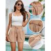 imageFlygo Flowy Shorts for Women Summer Casual High Waist Wide Leg Drawstring Shorts with PocketsKhaki