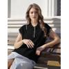 imageFlygo Womens Sweater Vest Lapel Button Down Sleeveless Tank Tops Cap Sleeve Knit Pullover Summer Spring Sweaters Vest TopBlack