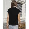 imageFlygo Womens Sweater Vest Lapel Button Down Sleeveless Tank Tops Cap Sleeve Knit Pullover Summer Spring Sweaters Vest TopBlack