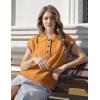 imageFlygo Womens Sweater Vest Lapel Button Down Sleeveless Tank Tops Cap Sleeve Knit Pullover Summer Spring Sweaters Vest TopKhaki
