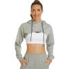 imageFlygo Womens Cut Out Super Cropped Hoodie Long Sleeve Hooded Sweatshirt Pullover Active TopGrey