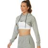imageFlygo Womens Cut Out Super Cropped Hoodie Long Sleeve Hooded Sweatshirt Pullover Active TopGrey