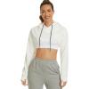 imageFlygo Womens Cut Out Super Cropped Hoodie Long Sleeve Hooded Sweatshirt Pullover Active TopWhite