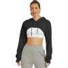imageFlygo Womens Cut Out Super Cropped Hoodie Long Sleeve Hooded Sweatshirt Pullover Active Top01 Black
