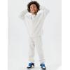 imageFlygo Unisex Boys Girls Fleece Lined Crewneck Sweatshirt Kids Warm Sherpa Pullover Sweater Sweatshirts Fall Winter ClothesWhite