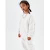 imageFlygo Unisex Boys Girls Fleece Lined Crewneck Sweatshirt Kids Warm Sherpa Pullover Sweater Sweatshirts Fall Winter ClothesWhite