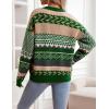 imageFlygo Mens Vintage Grandpa Sweater Crewneck Oversized Striped Aztec Cable Knit Pullover Unisex Jumper TopsGreen