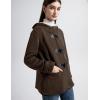 imageFlygo Sherpa Lined Winter Jackets for Women Fleece Hoodie Jacket Warm Fall Winter Toggle Duffle CoatsCoffee Brown