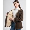 imageFlygo Sherpa Lined Winter Jackets for Women Fleece Hoodie Jacket Warm Fall Winter Toggle Duffle CoatsCoffee Brown