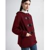 imageFlygo Sherpa Lined Winter Jackets for Women Fleece Hoodie Jacket Warm Fall Winter Toggle Duffle CoatsWine Red