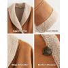 imageFlygo Womens Faux Suede Jacket Lapel Sherpa Lined Jacket Button Down Fleece Jacket Winter CoatsCamel