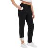 imageFlygo Womens Sherpa Fleece Lined Joggers Sweatpants Winter Warm Pants with Pockets XS2XL02 Black Straight