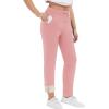 imageFlygo Womens Sherpa Fleece Lined Joggers Sweatpants Winter Warm Pants with Pockets XS2XL02 Pink Straight