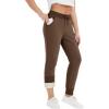 imageFlygo Womens Sherpa Fleece Lined Joggers Sweatpants Winter Warm Pants with Pockets XS2XLBrown