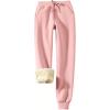 imageFlygo Womens Sherpa Fleece Lined Joggers Sweatpants Winter Warm Pants with Pockets XS2XLPink
