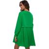 imageFlygo Womens Oversized Sweatshirt Dress Crewneck Patchwork Long Sleeve Pullover Tunic Flowy Pleated Mini DressesGreen